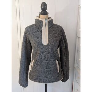 The Essential Abercrombie & Fitch A&F Sherpa Soft Fleece Jacket Gray Small